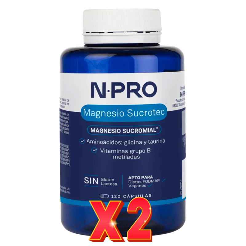 Pack de 2 unidades NPro Magnesio Sucrotec 120 Cápsulas NPro