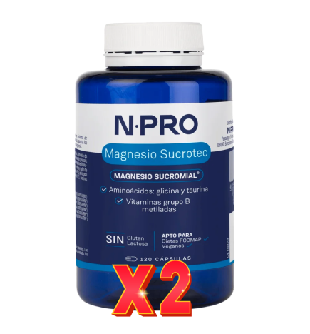 Pack de 2 unidades NPro Magnesio Sucrotec 120 Cápsulas NPro