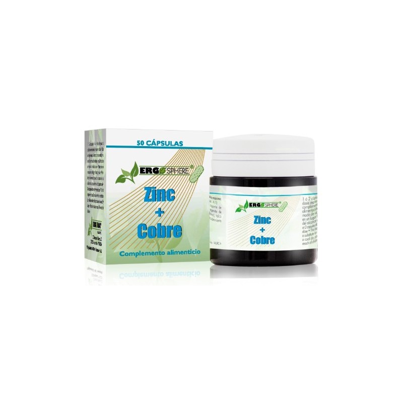 Zinc + Cobre Ergosphere 50 Capsulas Ergonat Zinc + Cobre Ergosphere 50 Capsulas Ergonat