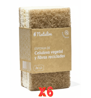 Pack de 6 unidades Esponjas De Fibra 2 Un Natulim