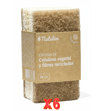 Pack de 6 unidades Esponjas De Fibra 2 Un Natulim