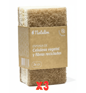 Pack de 3 unidades Esponjas De Fibra 2 Un Natulim