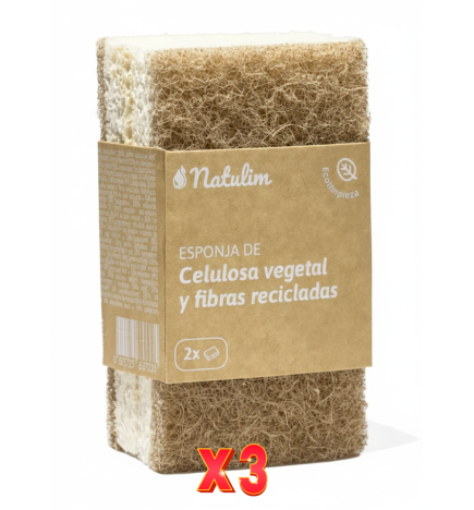 Pack de 3 unidades Esponjas De Fibra 2 Un Natulim