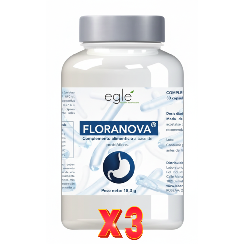 Pack de 3 unidades Floranova 30 Cápsulas Vegetales Egle