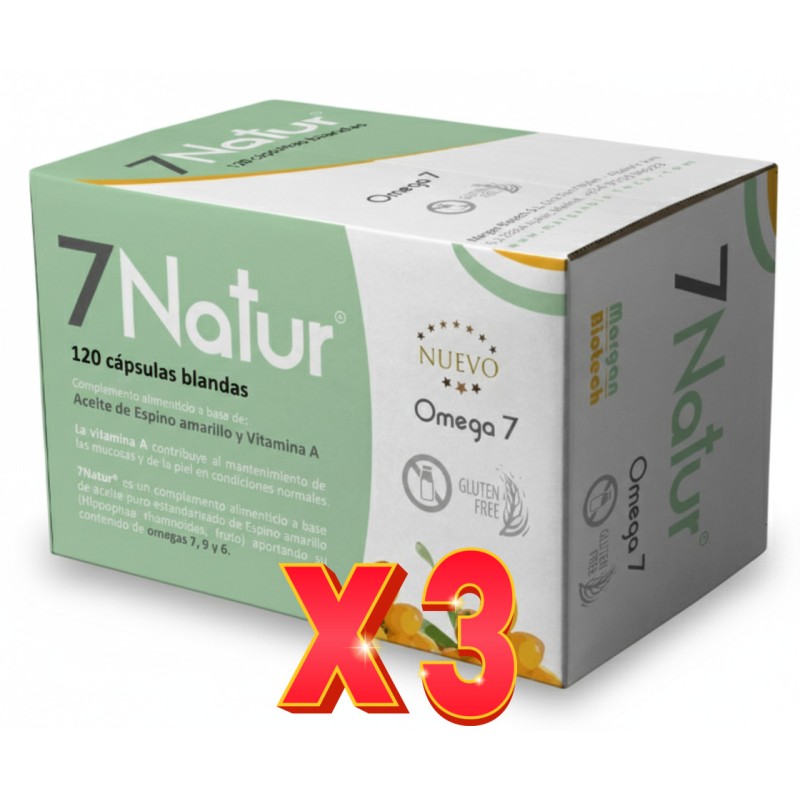 Pack de 3 unidades 7Natur 120 Cápsulas Margan