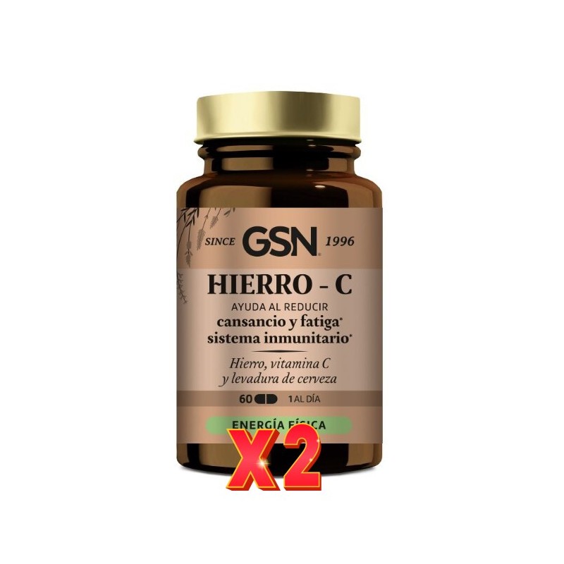 Pack de 2 unidades Hierro - C 60 Comprimidos Gsn