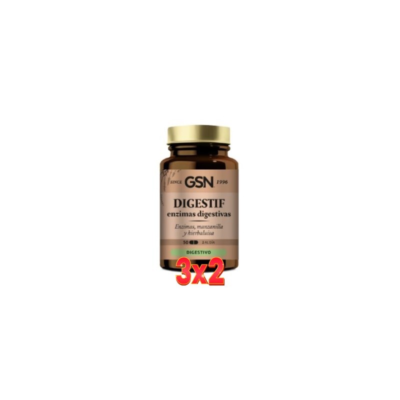 Pack de 3x2 unidades Enzimas Digestivas Digestif 50 Comprimidos Gsn Pack de 3x2 unidades Enzimas Digestivas Digestif 50 Comprimidos Gsn