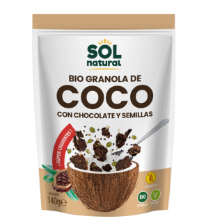Bio Granola de Coco con Chocolate y Semillas 140 gramos Sol Natural