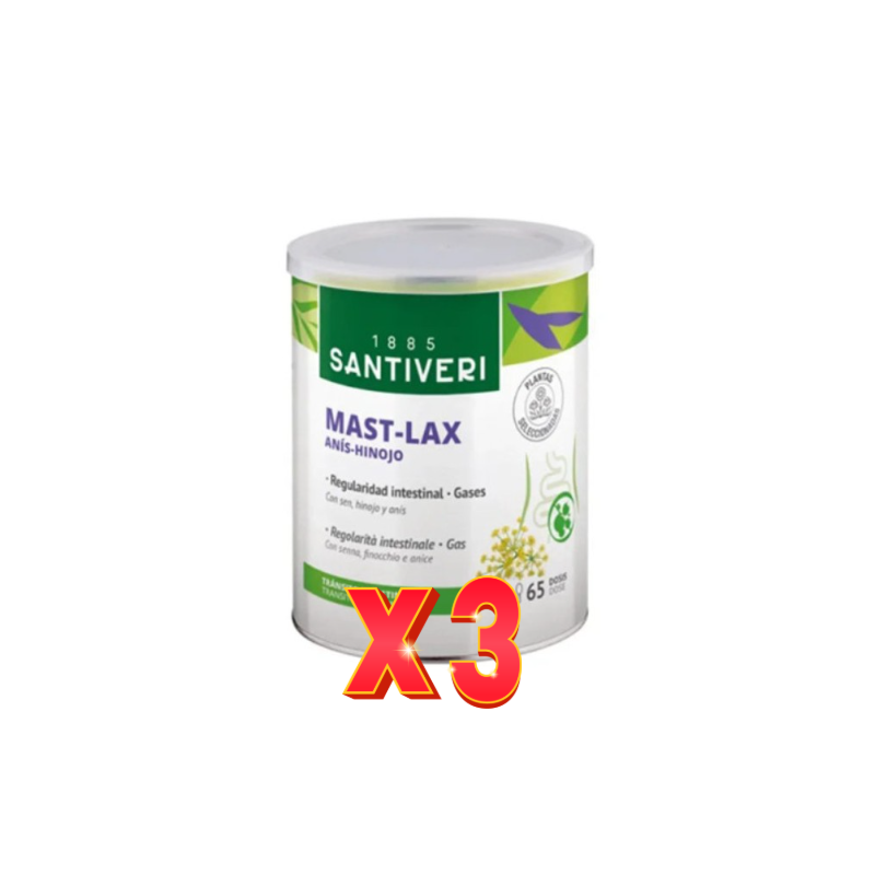 Pack de 3 unidades Sanaflor Mast-Lax Gases Anis-Hinojo 65 Gramos Santiveri