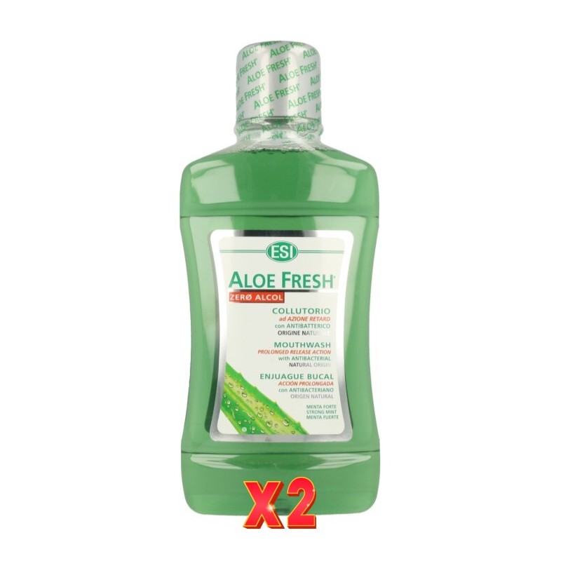 Pack de 2 unidades Aloe Fresh Colutorio Menta Zero Alcohol 500 Ml Trepatdiet-Esi