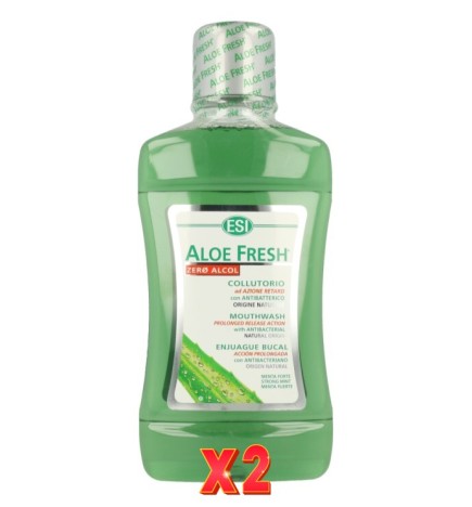Pack de 2 unidades Aloe Fresh Colutorio Menta Zero Alcohol 500 Ml Trepatdiet-Esi