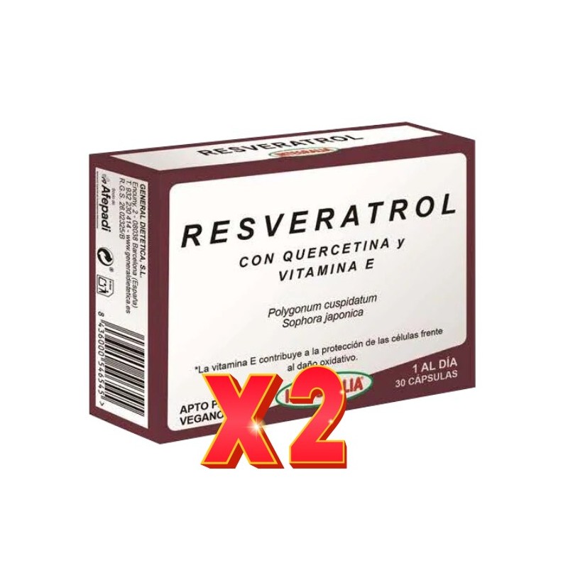 Pack de 2 unidades Resveratrol 30 Cápsulas Integralia