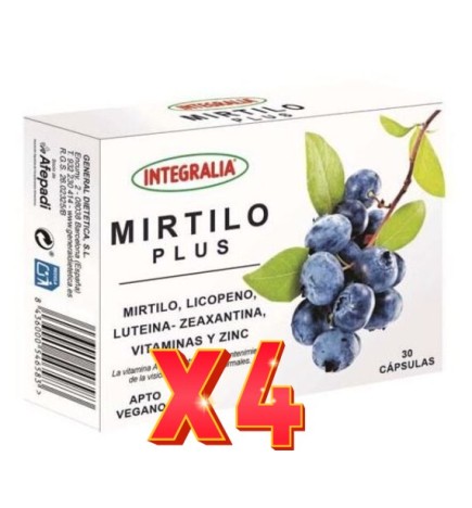 Pack de 4 unidades Mirtilo Plus 30 Cápsulas Integralia