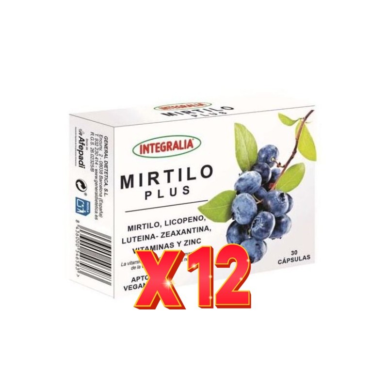 Pack de 12 unidades Mirtilo Plus 30 Cápsulas Integralia