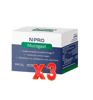 Pack de 3 unidades NPro Mucogast 60 Cápsulas NPro