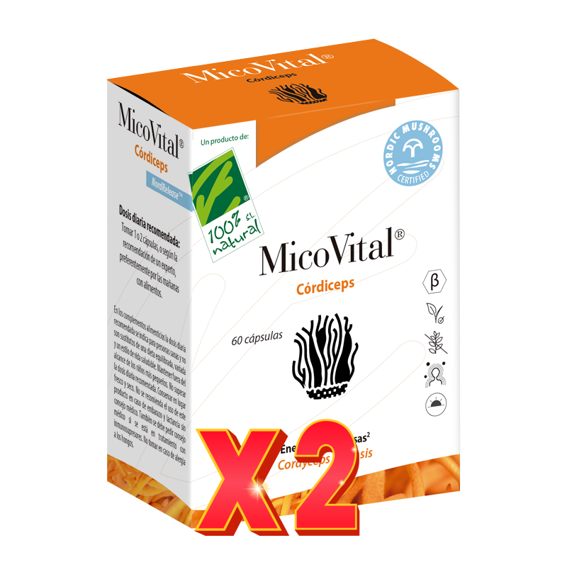 Pack de 2 unidades MicoVital Cordiceps 60 Cápsulas Cien Por Cien Natural Pack de 2 unidades MicoVital Cordiceps 60 Cápsulas Cien Por Cien Natural