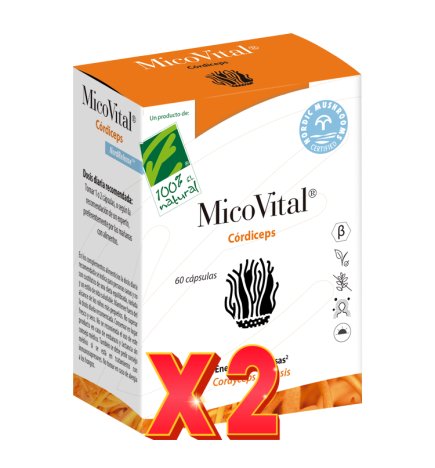 Pack de 2 unidades MicoVital Cordiceps 60 Cápsulas Cien Por Cien Natural