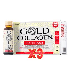 Pack de 3 unidades Gold Collagen Forte Plus 10 ampollas Gold Collagen