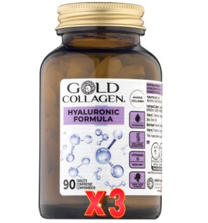 Pack de 3 unidades Gold Collagen Hyaluronic Formula 90 Comprimidos Gold Collagen
