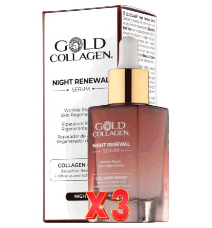 Pack de 3 unidades Gold Collagen Serum Night Renewal 30 ml Gold Collagen