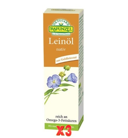Pack de 3 unidades Aceite Lino Virgen Oxyguard Rapunzel 250Ml Rapunzel