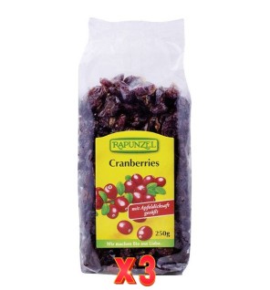 Pack de 3 unidades Arandano Rojo Cranberries Rapunzel 250 G Rapunzel