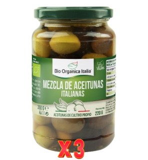 Pack de 3 unidades Aceitunas Mezcla Bio Organica Italia 350G Bio Organica Italia
