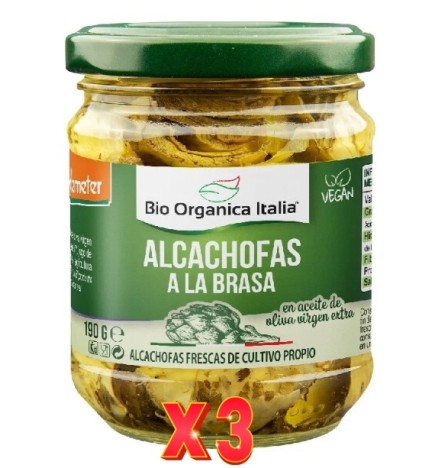 Pack de 3 unidades Alcachofa Brasa Aceite Bio Organica Italia 190 G Bio Organica Italia