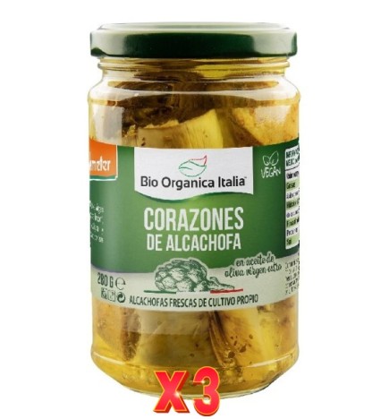 Pack de 3 unidades Alcachofas Corazon Aceite Bio Organica Italia 280G Bio Organica Italia