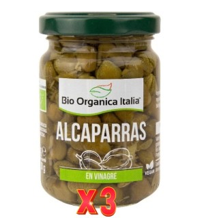 Pack de 3 unidades Alcaparra Vinagre Bio Organica Italia 140G Bio Organica Italia