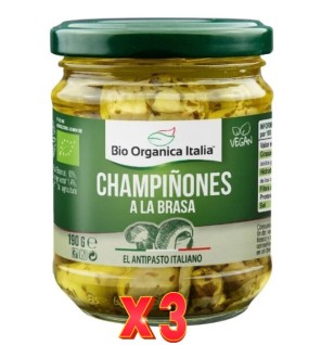 Pack de 3 unidades Champiñones Brasa Aceite Bio Organica Italia 190G Bio Organica Italia