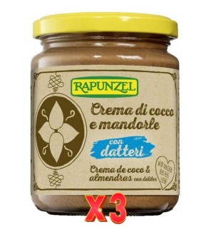 Pack de 3 unidades Crema Almendra Coco Datil Rapunzel 250 G Rapunzel