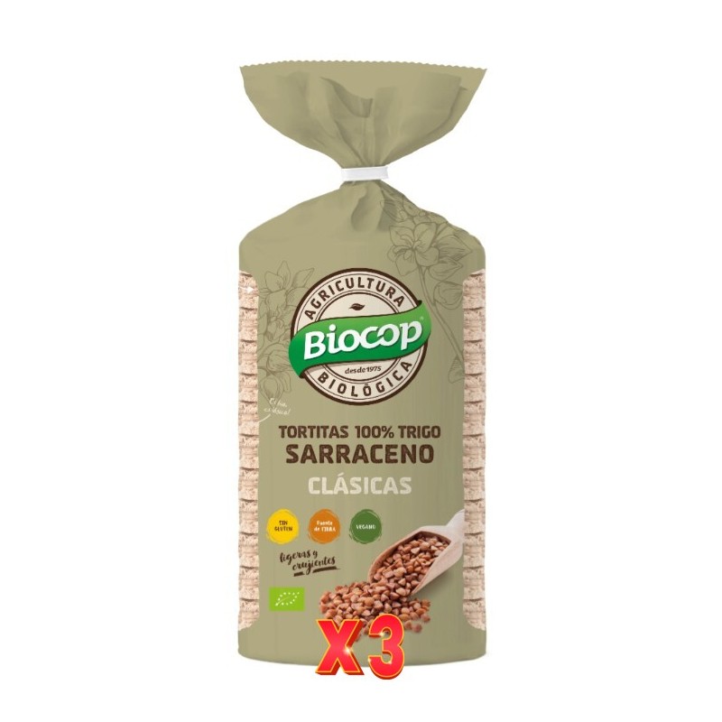 Pack de 3 unidades Tortitas 100% Trigo Sarraceno Biocop 100G Biocop Pack de 3 unidades Tortitas 100% Trigo Sarraceno Biocop 100G Biocop