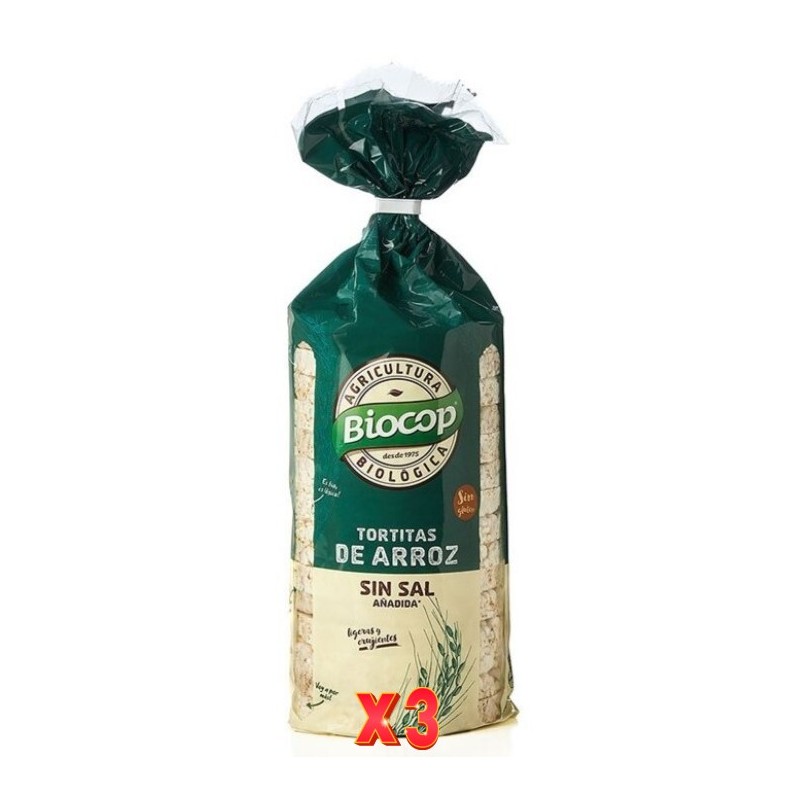 Pack de 3 unidades Tortitas Arroz S/Sal Biocop 200 G Biocop Pack de 3 unidades Tortitas Arroz S/Sal Biocop 200 G Biocop