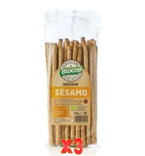 Pack de 3 unidades Grissini Sesamo Biocop 120 G Biocop