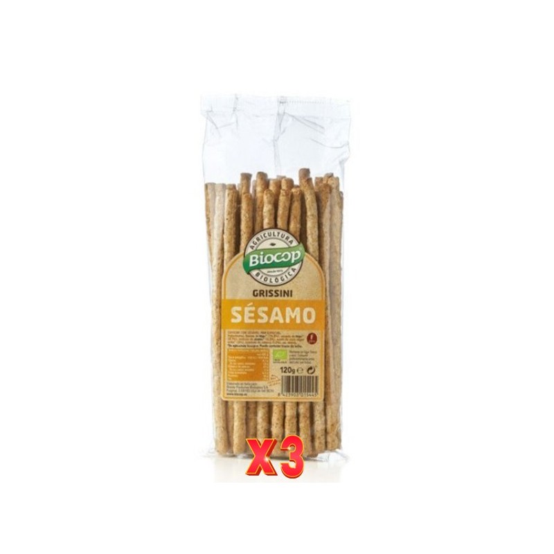 Pack de 3 unidades Grissini Sesamo Biocop 120 G Biocop