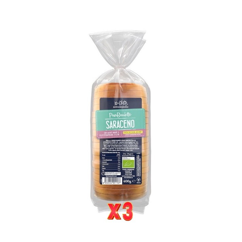 Pack de 3 unidades Pan Molde Espelta Trigo Sarraceno Sotto 400G Sottoleste