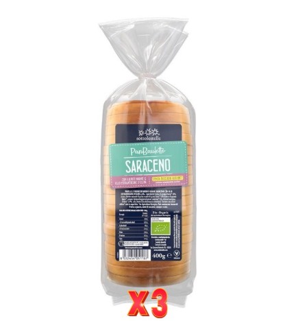 Pack de 3 unidades Pan Molde Espelta Trigo Sarraceno Sotto 400G Sottoleste