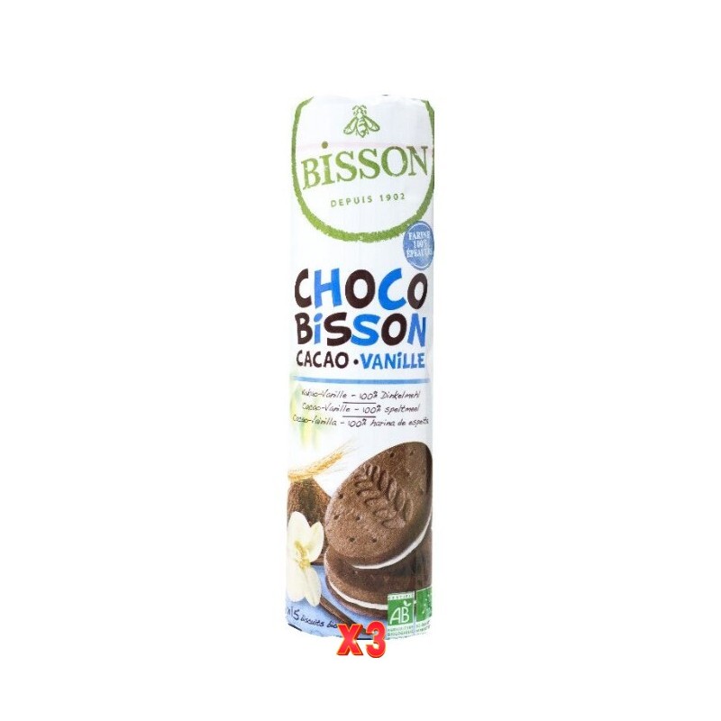 Pack de 3 unidades Galleta Choco Bisson Cacao Vainilla Bisson 300G Bisson Pack de 3 unidades Galleta Choco Bisson Cacao Vainilla Bisson 300G Bisson
