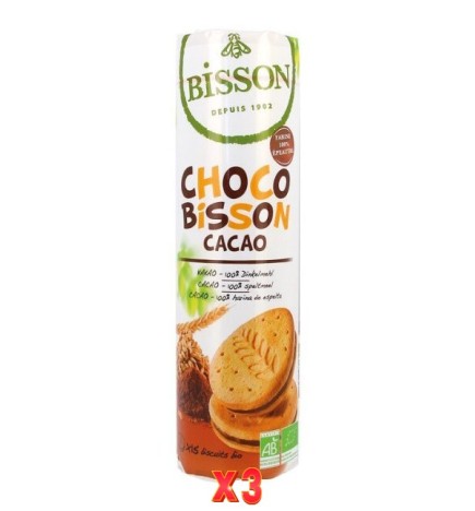 Pack de 3 unidades Galleta Choco Cacao Trigo Espelta Bisson 300 G Bisson
