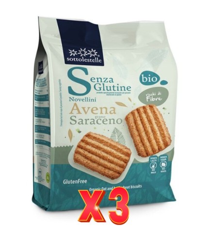 Pack de 3 unidades Galleta Avena Trigo Sarraceno S/G Sotto 250G Sottoleste