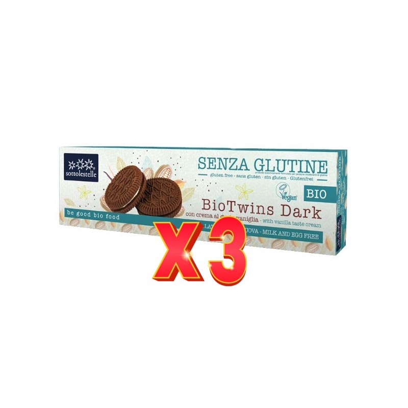 Pack de 3 unidades Galleta Biotwins Dark Vainilla S/G Sotto 125G Sottoleste Pack de 3 unidades Galleta Biotwins Dark Vainilla S/G Sotto 125G Sottoleste