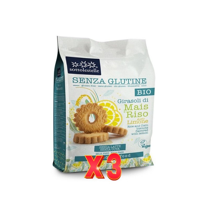 Pack de 3 unidades Galleta Maiz Arroz Limon S/G Sotto 250G Sottoleste