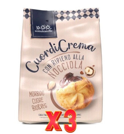 Pack de 3 unidades Galleta Rellena Crema Avellanas Choco Sotto 200G Sottoleste