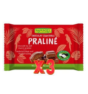 Pack de 3 unidades Snack Chocolate Praline Rapunzel 100 G Rapunzel
