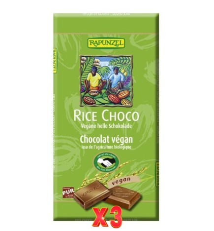 Pack de 3 unidades Tableta Chocolate Vegano Rapunzel 100G Rapunzel