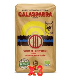 Pack de 3 unidades Arroz E.Plastico Integral Calasparra 1Kg Calasparra