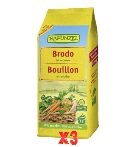 Pack de 3 unidades Caldo Verduras Brodo Rapunzel 500G Rapunzel
