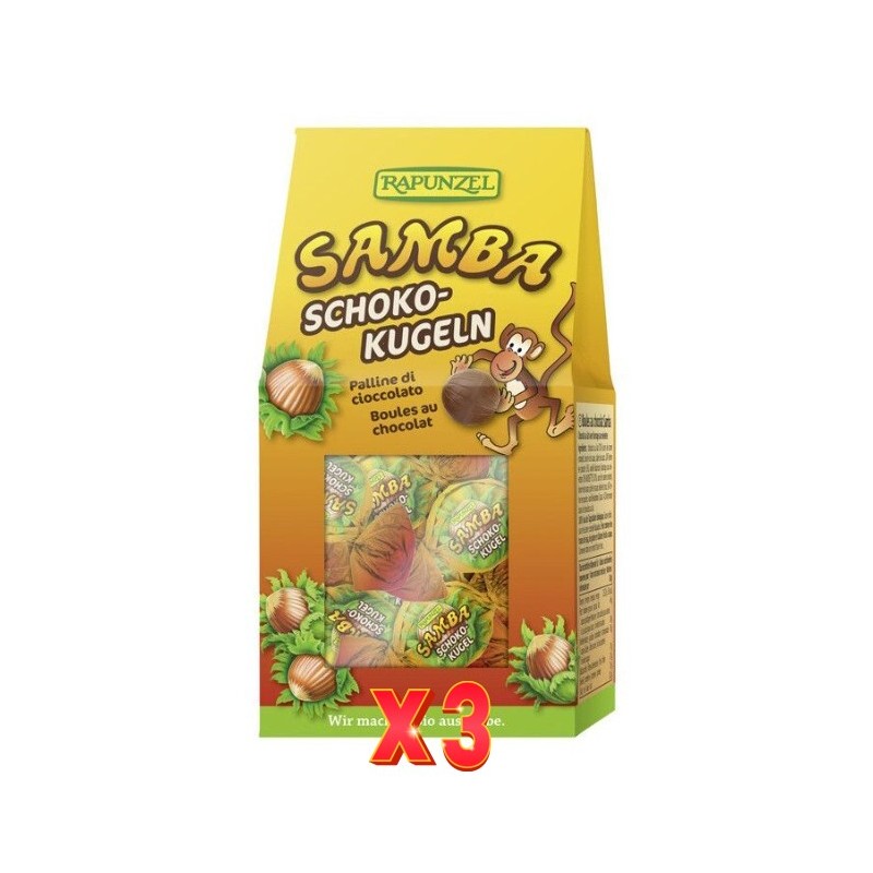 Pack de 3 unidades Bombon Choco Avellanas Samba Rapunzel 8X12G Rapunzel