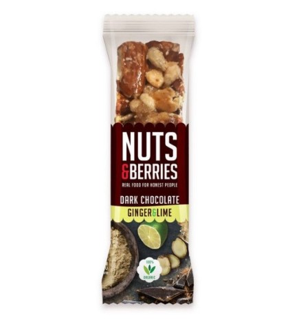 Barrita Choco Negro-Jengibre-Lima Nuts&Berries 40G Nuts Berri
